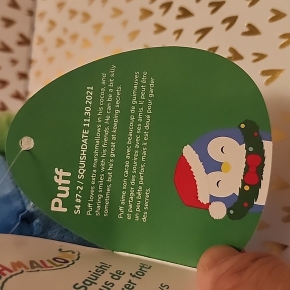 Brand new Squishmallows Puff the Penguin Christmas plush pillow - Picture 6 of 7